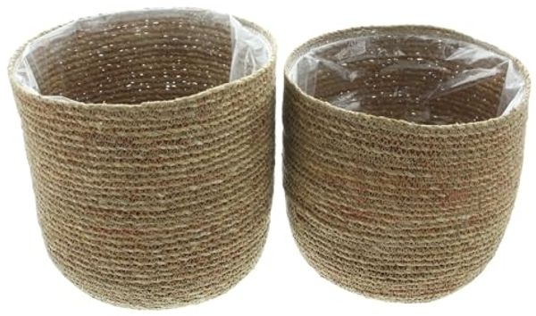 Pflanzkorb Terra 2er Set Box Aufbewahrungskorb Schale Korb Flechtkorb Ø 27 cm