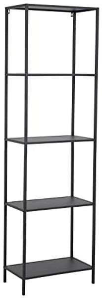 SVITA Regal Bücherregal Design Industrial Style Schmal Metall Schwarz