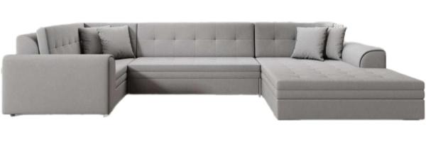 Designer Sofa Velio mit Schlaffunktion Stoff Grau Rechts