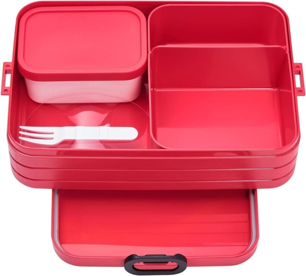 Mepal | Bento-Lunchbox Take A Break Nordic Red | großzügige Fächeraufteilung | Kapazität für 8 Butterbrote | langlebiges ABS-Material | Volumen: 1500 ml | perfekt für unterwegs