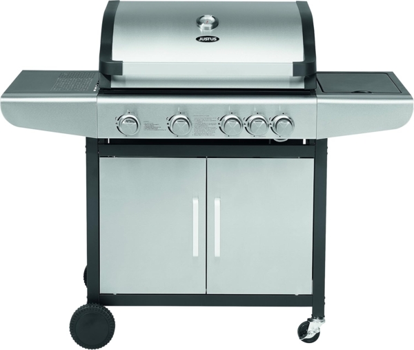 Justus 'Ares 4 SU' BBQ Gasgrill, 4+1 Brenner, Edelstahl silber, 133 x 57 x 112 cm Bild 2