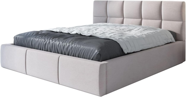 Polsterbett CARLOS 120x200 mit Matratze, Bettkasten und Lattenrost. Farbe: Beige 2