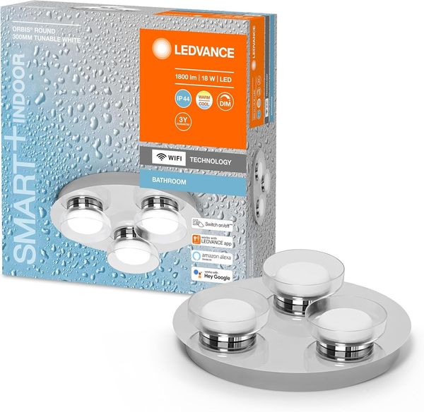 LEDVANCE SMART+ Wall Orbis Round 30cm 1800lm 18w TW krom IP