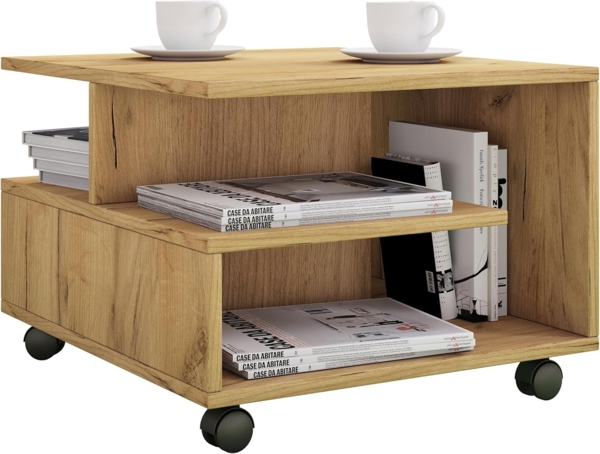 VCM Beistelltisch & Couchtisch Stango 919869 Honig-Eiche H. 40 x B. 50 x T. 50 cm