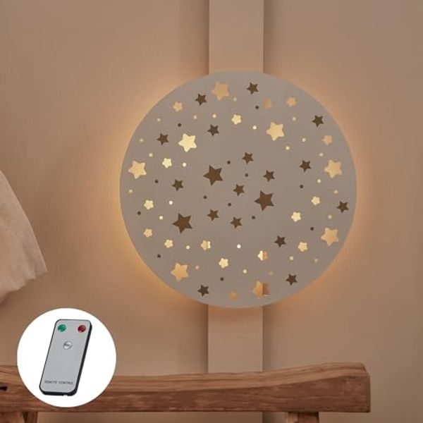 Lights4fun LED Wandleuchte Sternenhimmel Wandleuchte wiederaufladbar