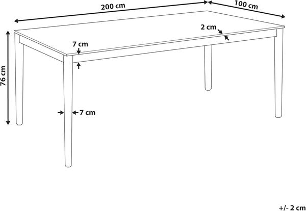Tisch für 8 Personen ERMELO 200 cm 100 cm Holzoptik Heller Holzfarbton Bild 3