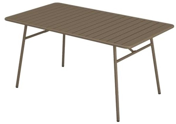 Vente-unique - MIRMANDE Garden dining set Metall Schokoladenbraun - B 80 cm x H 74,5 cm x L 160 cm