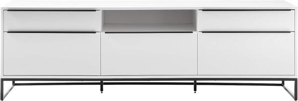 TV-Lowboard Lille in weiß und schwarz 215x69 cm