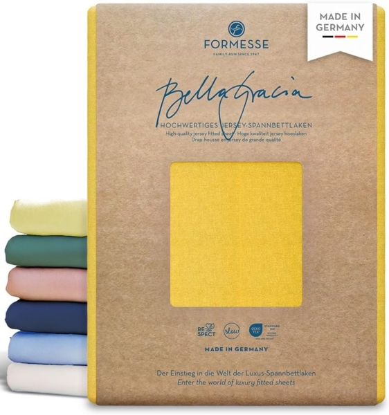 Formesse Jersey Spannbetttuch Bella Gracia|140x200 - 160x220 cm| goldgelb