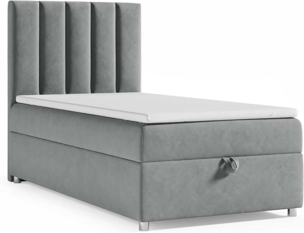 Best for Home Boxspringbett K10 SINGLE mit Bettkasten (Grau 100x200)