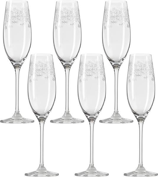 Leonardo Chateau Sektglas 6er Set, Proseccoglas, Champagnerglas, Edles Glas mit Gravur, 210 ml, 35302