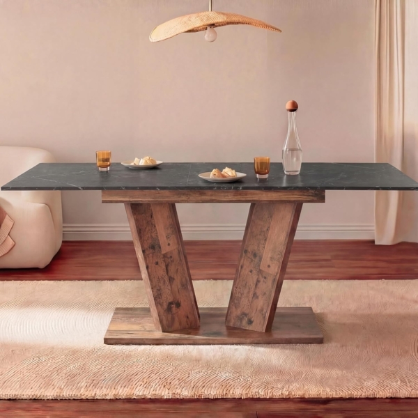 B&D home Esstisch MARA, Metall oder Holzgestell, ausziehbar 120-160cm, 4-6 Personen