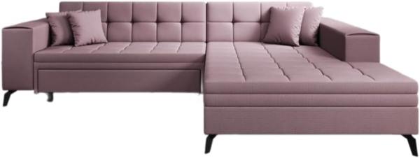 Designer Sofa Frida mit Schlaffunktion Stoff Rosé Rechts