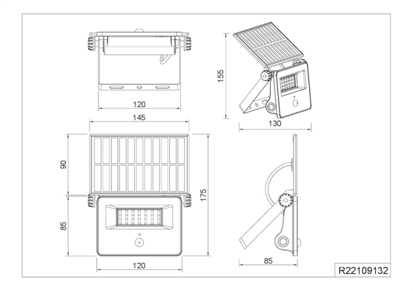 Solarstrahler MOURA außen mit Bewegungsmelder, Breite 14cm Bild 22