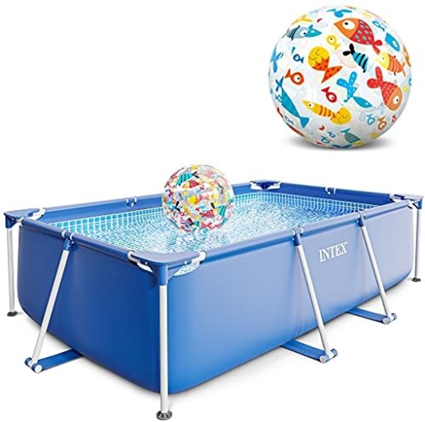 Intex Rectangular Frame Pool - Aufstellpool - 260 x 160 x 65 cm mit Strandball
