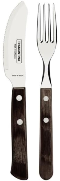 Tramontina Besteck-Set Pizzabesteck Set für 4 Personen - 4x Pizzamesser, 4x Pizzagabeln (8-tlg), 4 Personen, Edelstahl, 8-tlg, rostfreier Edelstahl, FSC, spülmaschinenfest Bild 3