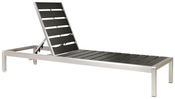 Beliani 'NARDO' Gartenliege verstellbar, Aluminium / Kunstholz, 29 x 198 x 64 cm, Schwarz Bild 4