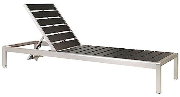 Beliani 'NARDO' Gartenliege verstellbar, Aluminium / Kunstholz, 29 x 198 x 64 cm, Schwarz