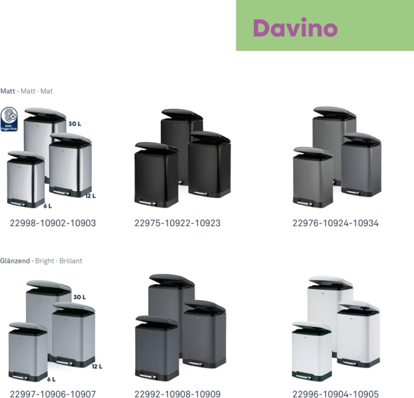 Kela 'Davino' Treteimer, 12 L, Edelstahl, weiß Bild 6