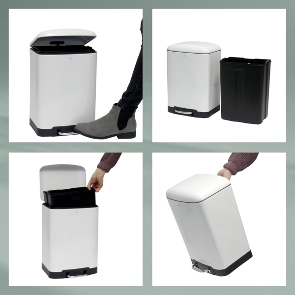 Kela 'Davino' Treteimer, 12 L, Edelstahl, weiß Bild 5