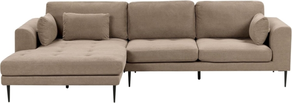 Ecksofa FLAM Stoff Hellbraun Rechtsseitig