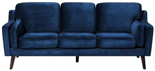 3-Sitzer Sofa Samtstoff dunkelblau LOKKA
