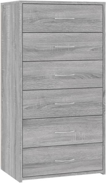 vidaXL Sideboard mit 6 Schubladen Grau Sonoma 50x34x96cm Holzwerkstoff 815364