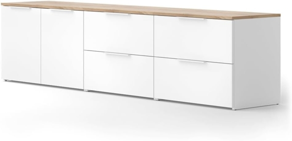 Wohnwand Wido Weiß/Sonoma 3 Teile Vicco