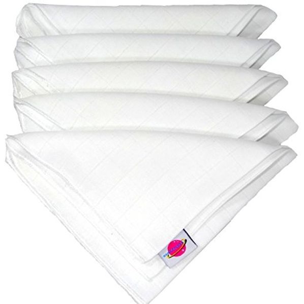 Mull Waschlappen - Mull Windeln weiss 40/40 - 5er Pack
