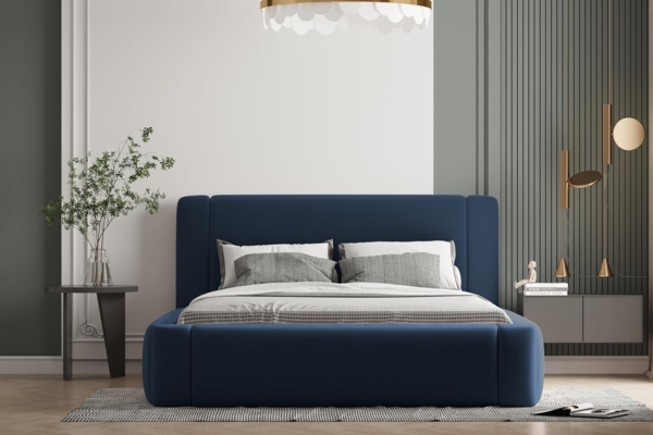 Polsterbett OLAF 160x200 mit Matratze, Bettkasten und Lattenrost. Farbe: VELUTTO 11