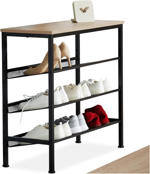 Schuhregal Wolverhampton - Industrial hellbraun