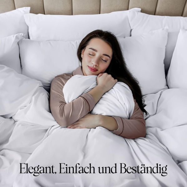 Utopia Bedding Bettwäsche Set - Mikrofaser Bettbezug 260x240 cm + 2 Kissenbezüge 65x65 cm - Weiß Bild 10