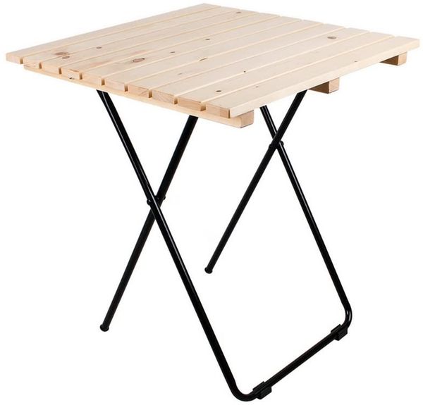 Holz Metall Klapptisch Beistelltisch klappbar Holzfarbe natur Kieferholz klein