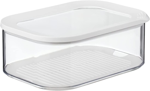 Mepal | Käsedose Modula | 2000 ml Fassungsvermögen | ideal für verschiedene Käsesorten | Antikondenseinsatz verhindert Feuchtigkeitsbildung | spülmaschinengeeignet | Farbe: Nordic White