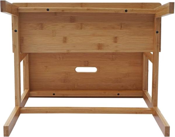 Tritthocker HWC-B87, Stufenhocker Trittbank Holzhocker, Bambus 43x47x38cm Bild 8