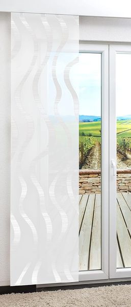 Schiebegardine von Lysel - Linienglanz transparent mit Wellen in den Maßen 245 cm x 60 cm