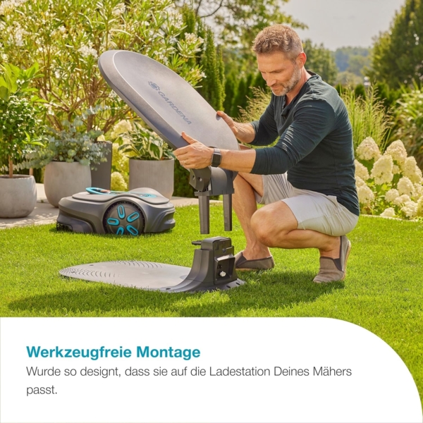 Gardena Mähroboter Garage, Kunststoff grau, 38,2 x 78 x 52,1 cm Bild 4