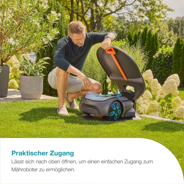 Gardena Mähroboter Garage, Kunststoff grau, 38,2 x 78 x 52,1 cm Bild 5