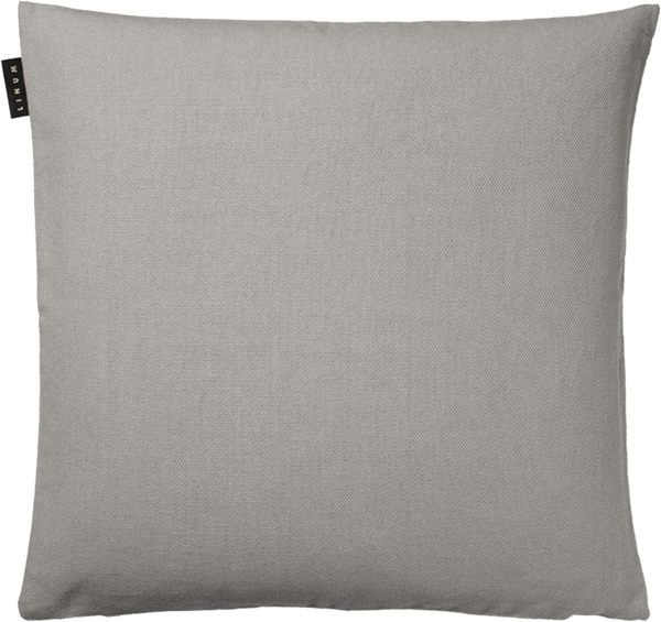 LINUM PEPPER Premium Kissenhülle für Dekokissen 40x40 cm, 100% Baumwolle, Maschinenwaschbar, Hellgrau