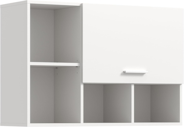 furnling Hängeschrank Fira (1-St) 1 Klappe, 4 offene Fächer, Breite 95 cm, weiß Nachbildung