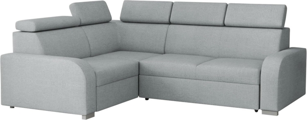 Ecksofa Apollo 2rR1 80 mit Schlaffunktion, L-Form, Einstellbare Kopfstützen (Farbe: Crown 17)