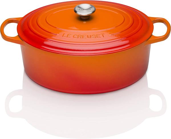 Le Creuset Bräter 'Signature' , Gusseisen , Oval, für alle Herdarten und Induktion geeignet, Ofenrot, 40,0 cm