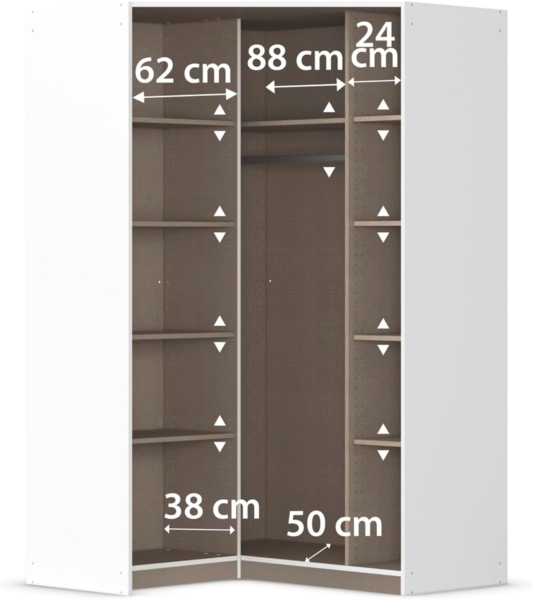 Rauch Möbel Lagoa, Kleiderschrank, Eckschrank, Garderobe für Schlafzimmer, Kinderzimmer, Jugendzimmer 2-türig, Farbe Beige, Breite 117 Bild 8