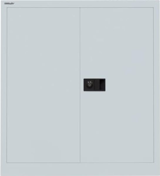 BISLEY Flügeltürenschrank Universal, 4 verzinkte Fachböden, B 1200 x T 500, 5 OH, Farbe lichtgrau