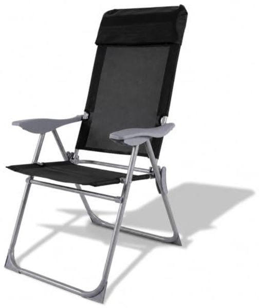 Camping Sessel Garten Klappstuhl Campingstuhl Alu Textilen schwarz
