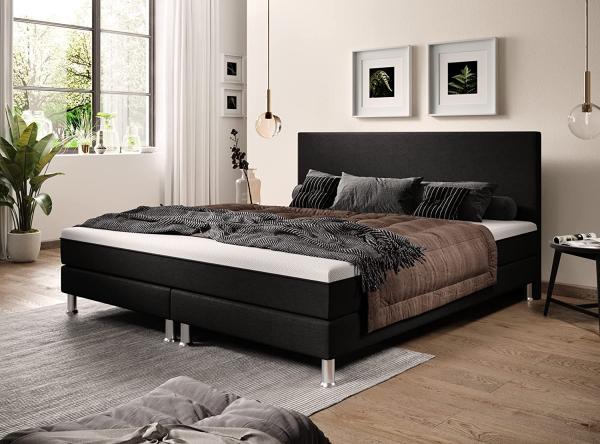 Boxspringbett Sunny Plus 180x200 Webstoff Schwarz