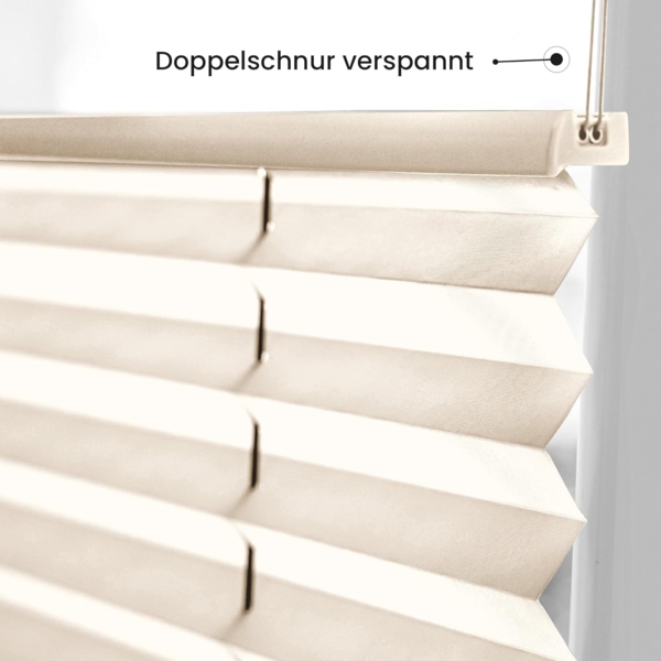 Sonello Plissee Klemmfix ohne Bohren 70x160 cm Hellcreme Faltrollo Plisseerollo Jalousie für Tür & Fenster Blickdicht Sichtschutz Sonnenschutz Fertifplissee Rollo Bild 3