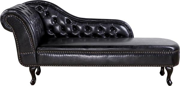 Chaiselongue Kunstleder schwarz linksseitig NIMES