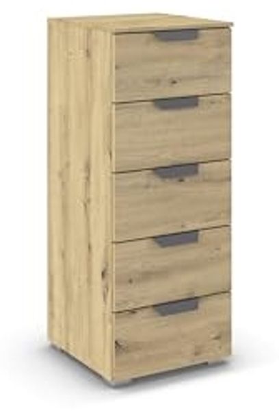 rauch Aditio Box, Kommode, 5 Schubladen, mit Softclose-Funktion, Farbe Eiche Artisan, BxHxT 40x100x42cm
