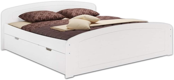 Doppelbett 3 Bettkasten 200x200 Seniorenbett Ehebett Massivholz Kiefer Zubehör wählbar V-60.50-20W Federleisten
